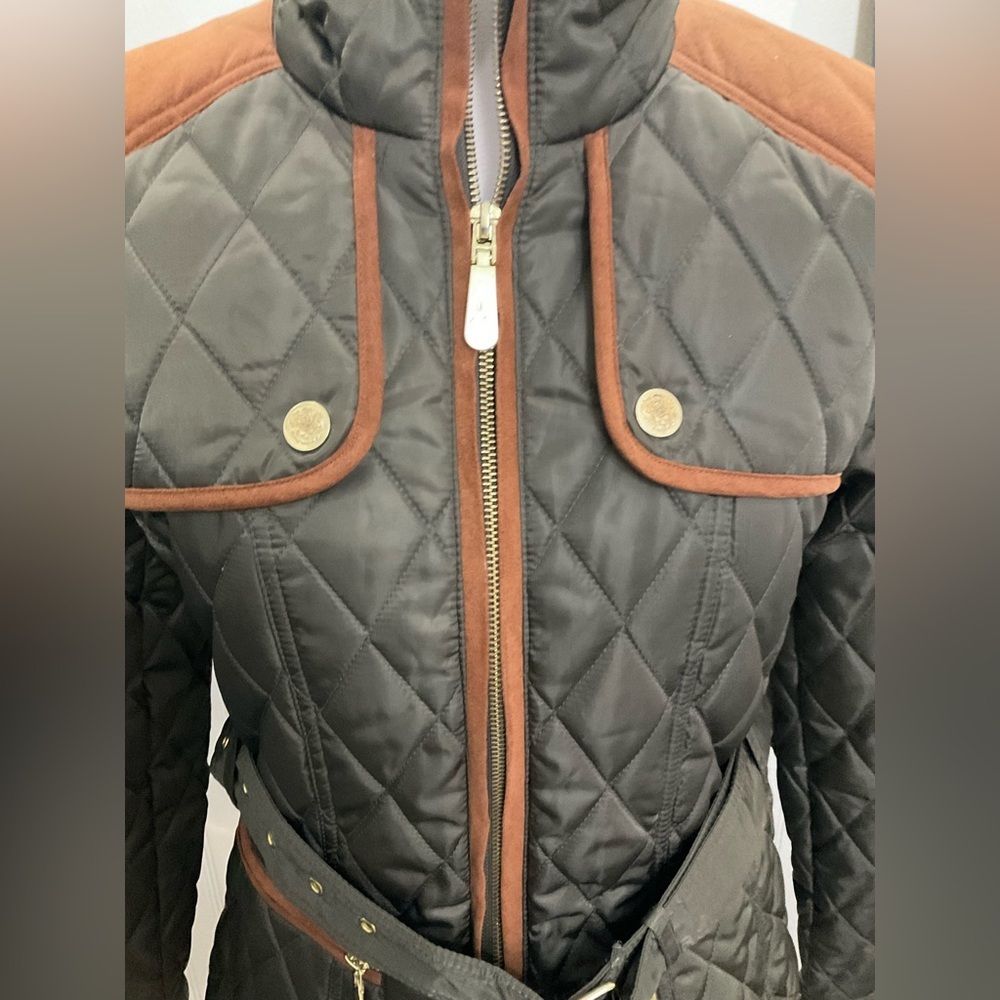 Vince Camuto Quilted Faux Leather Trim Jacket | Medium - Picture 3 of 5